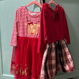 Two cute holiday dresses!! Size 4t and 5!!